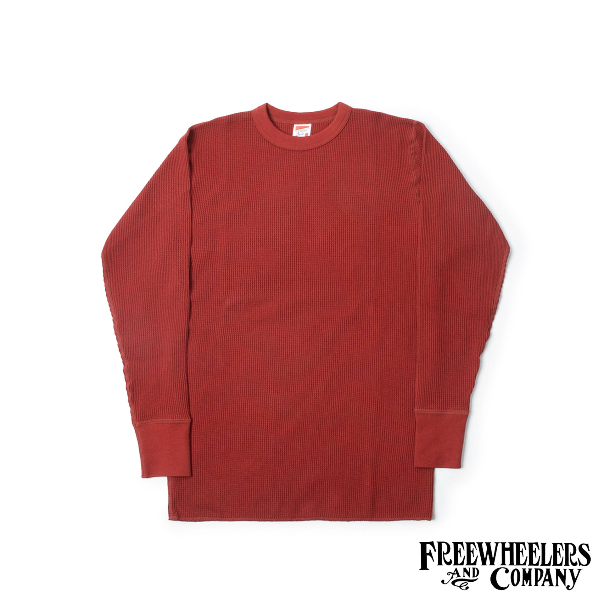 [POWER WEAR]1950s STYLE UNDERWEAR“CREW NECKED THERMAL”LONG SLEEVE SHIRT (Indian Red)