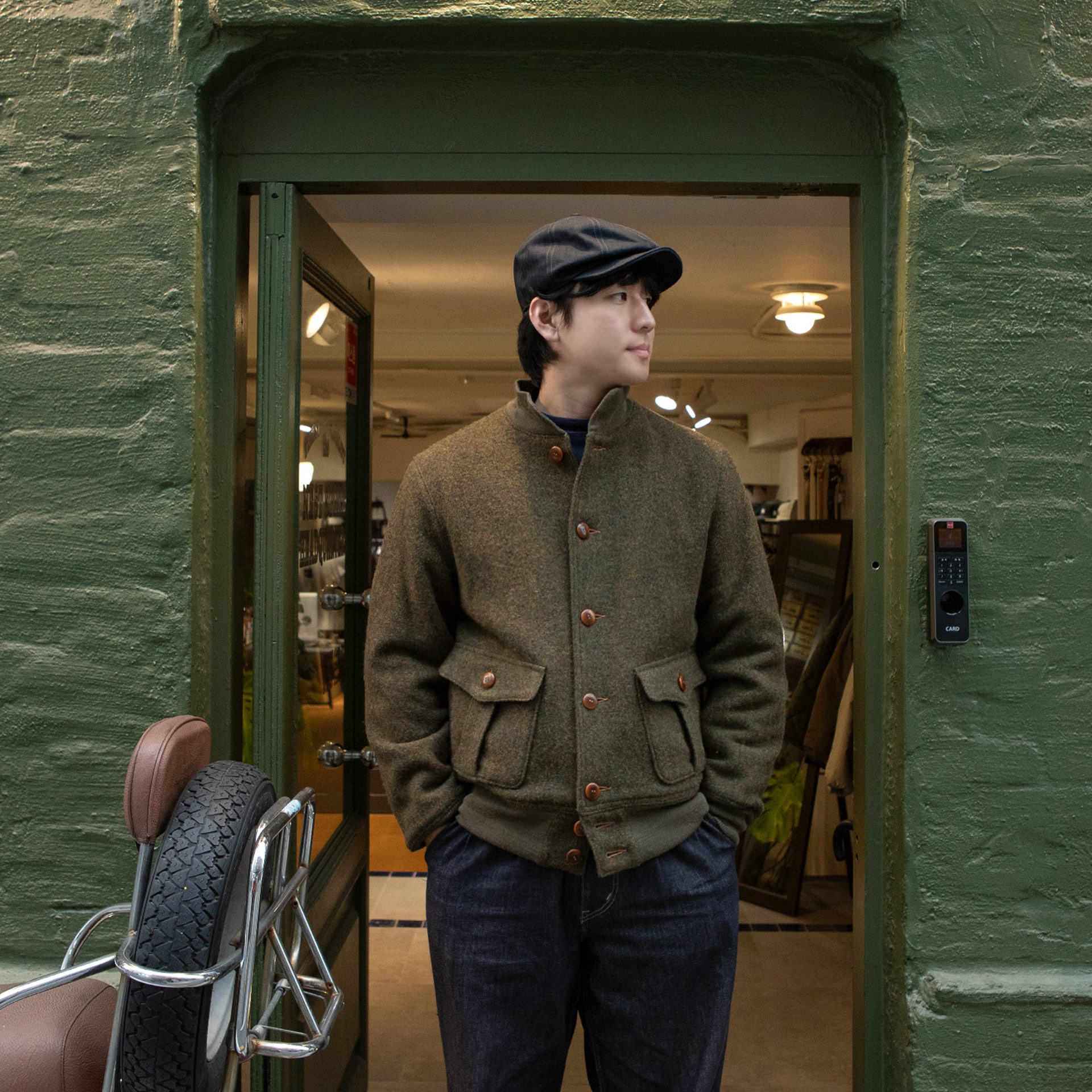  [GREAT LAKES GMT. MFG.CO.]  OUTDOOR STYLE JACKET  “SKAGIT”  (Grained Olive)