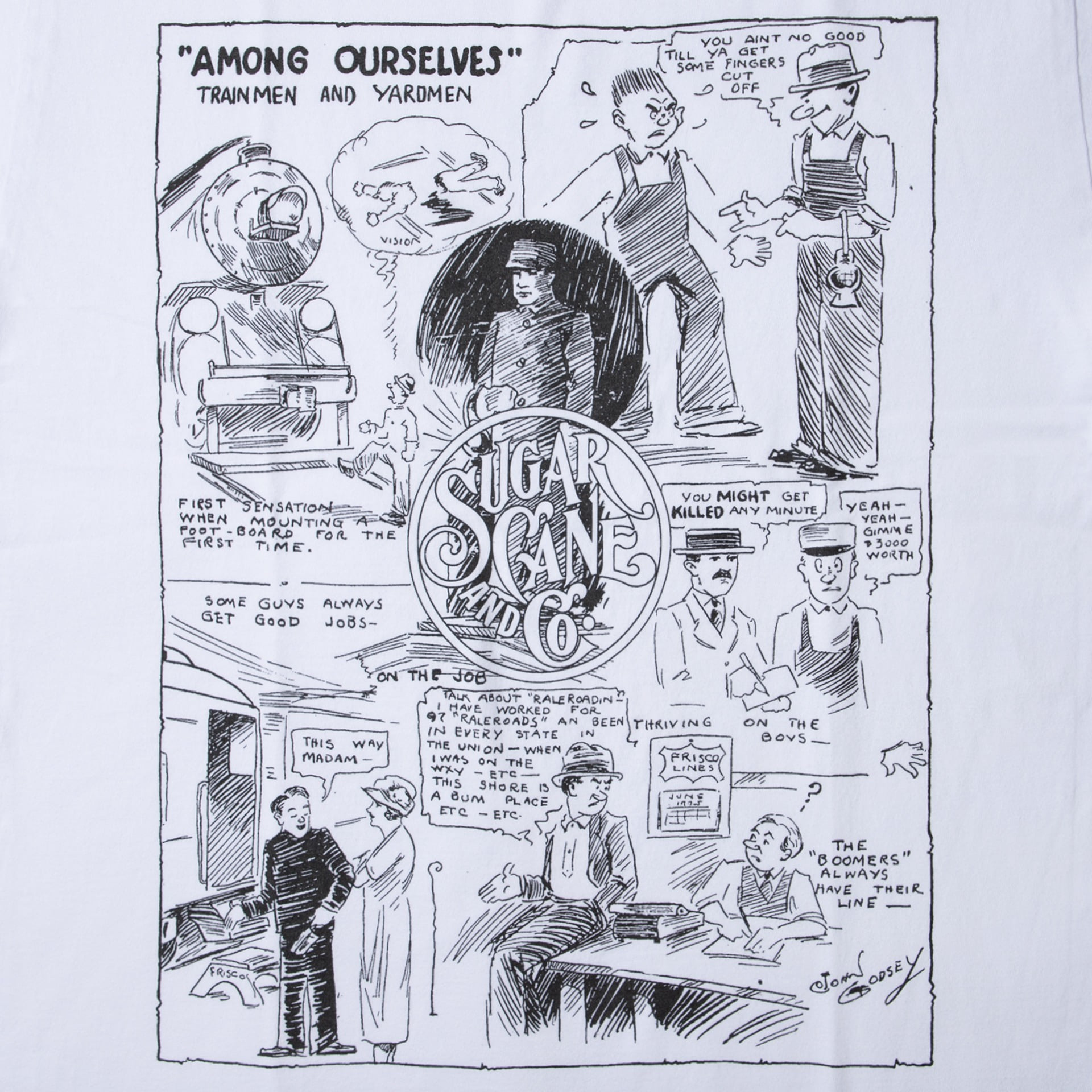 1920&#039;s CARTOON T-SHIRT &quot;AMONG OURSELVES” (White)